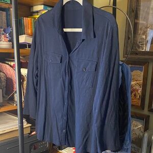 Classic Navy Women's Button Down Shirt